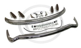 BEK130R - MGB CHROME BUMPER, RUBBER FACED OVERRIDERS AND FITTINGS