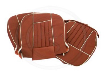 01g. SC101MW - MGB - LEATHER SEAT COVER KIT - RED/WHITE - 62-68