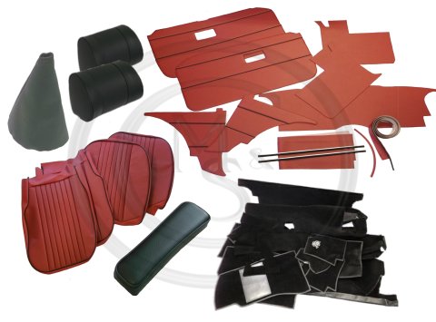 00 Mgb Roadster 70 73 Interior Trim Kit - Mgb Red Leather Seat Covers