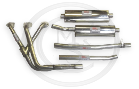MGB 62-74 Bell Stainless Steel Exhaust System With Clamps & Gaskets  NEW MG010 