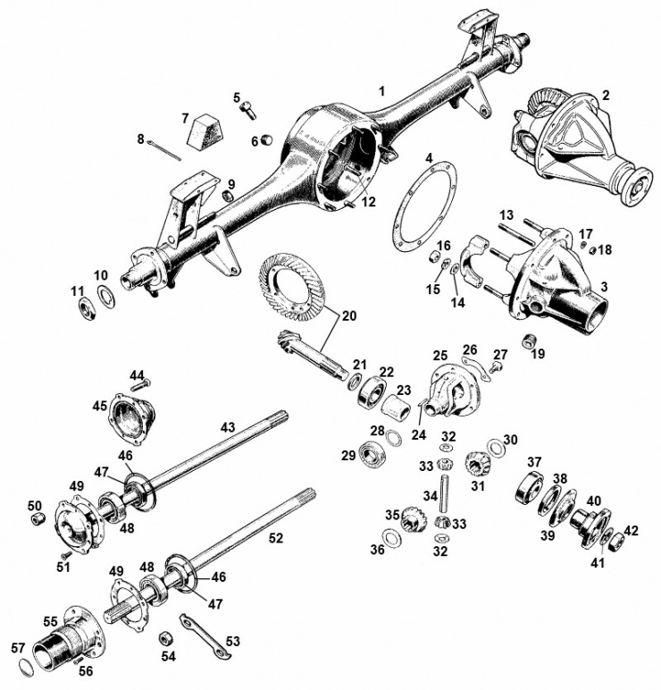 SPRITE & MIDGET REAR AXLE PARTS AND FITTINGS